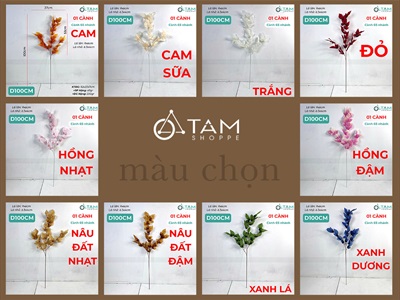 Cành lá phong dài 100cm đủ màu [Giả lá khô - Màu vintage] CANHLA-06