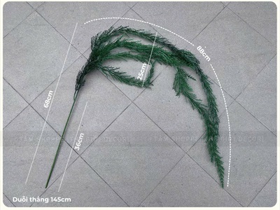 Cành lá thông rũ lá nhuyễn [Màu sậm - Dài 145cm] CANHLA-07