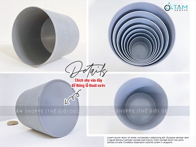 Chậu nhựa trồng cây trụ tròn màu pastel [Có lỗ thoát nước/ Nhiều cỡ] CHAUTRONGCAY-03