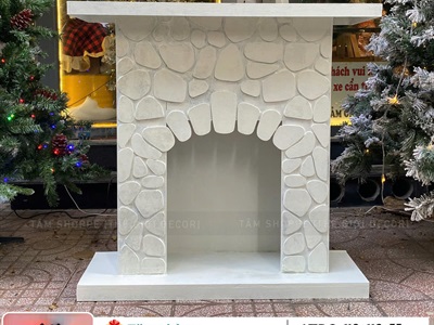 [ORDER 3-5 NGÀY] Mô hình lò sưởi giả đá trang trí tỷ lệ 1:1 [Tặng củi + Dây đèn] LOSUOI-04