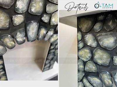 [ORDER 3-5 NGÀY] Mô hình lò sưởi giả đá trang trí tỷ lệ 1:1 [Tặng củi + Dây đèn] LOSUOI-04