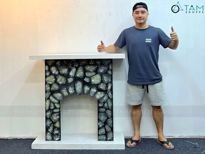 [ORDER 3-5 NGÀY] Mô hình lò sưởi giả đá trang trí tỷ lệ 1:1 [Tặng củi + Dây đèn] LOSUOI-04