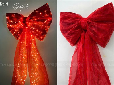 [ORDER 3-5 NGÀY] Nơ vải nhung voan siêu đèn Led [70x150cm - Cắm điện] PK-NO-05
