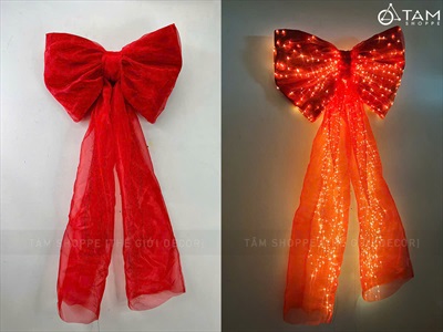 [ORDER 3-5 NGÀY] Nơ vải nhung voan siêu đèn Led [70x150cm - Cắm điện] PK-NO-05