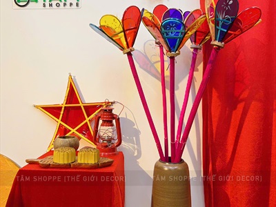 Lồng đèn bông hoa giấy màu kiếng [Thủ công - 2 size] LDEN-KIENG-09