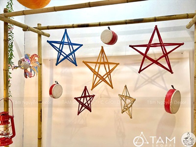 Khung tre lồng đèn ông sao cỡ nhỏ dưới 50cm [Nan to/ Đủ màu đủ cỡ] LONGDEN-004
