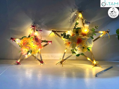 Khung tre lồng đèn ông sao cỡ nhỏ dưới 50cm [Nan to/ Đủ màu đủ cỡ] LONGDEN-004