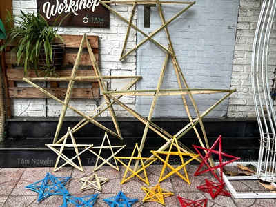 Khung tre lồng đèn ông sao cỡ nhỏ dưới 50cm [Nan to/ Đủ màu đủ cỡ] LONGDEN-004