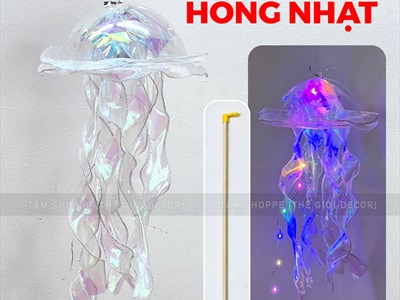 Lồng đèn con sứa phát sáng đèn Led [Nhiều tua - 5 màu chọn] LDEN-NHUA-02