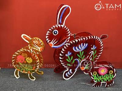 Lồng đèn con thỏ giấy kiếng màu [Truyền thống - Nhiều cỡ] LDEN-KIENG-10
