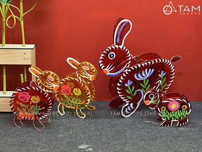 Lồng đèn con thỏ giấy kiếng màu [Truyền thống - Nhiều cỡ] LDEN-KIENG-10