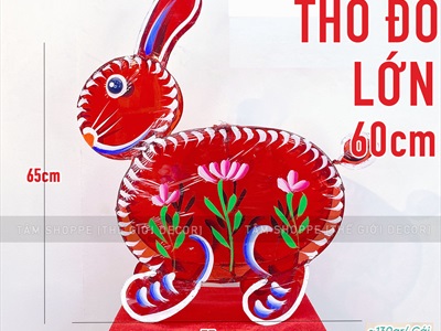 Lồng đèn con thỏ giấy kiếng màu [Truyền thống - Nhiều cỡ] LDEN-KIENG-10