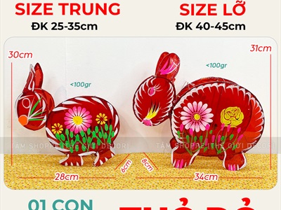 Lồng đèn con thỏ giấy kiếng màu [Truyền thống - Nhiều cỡ] LDEN-KIENG-10