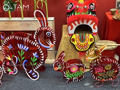 Lồng đèn con thỏ giấy kiếng màu [Truyền thống - Nhiều cỡ] LDEN-KIENG-10
