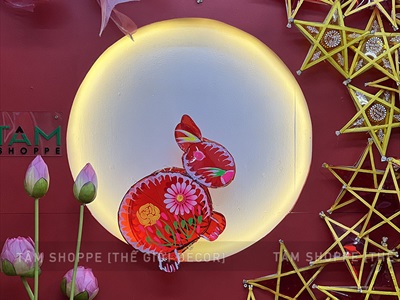 Lồng đèn con thỏ giấy kiếng màu [Truyền thống - Nhiều cỡ] LDEN-KIENG-10
