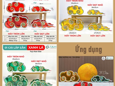 Lồng đèn đám mây giấy kiếng vẽ thủ công [Có Set tự làm - Mẫu mới] LDEN-KIENG-11