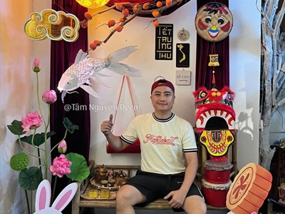 Lồng đèn đám mây giấy kiếng vẽ thủ công [Có Set tự làm - Mẫu mới] LDEN-KIENG-11