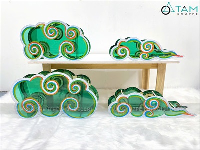 Lồng đèn đám mây giấy kiếng vẽ thủ công [Có Set tự làm - Mẫu mới] LDEN-KIENG-11