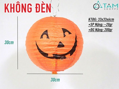Lồng đèn giấy bí ngô cam tròn trơn [Nhiều kiểu - Xếp gọn] LD-GIAY-17