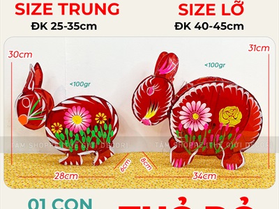 Lồng đèn giấy kiếng hình thú 5 kiểu cỡ lỡ & trung 30-40cm LDEN-KIENG-06