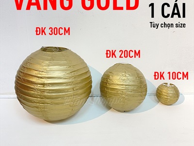 Lồng đèn giấy tròn Vàng Gold - Bạc - Đỏ 3 size LDEN-GIAY-05