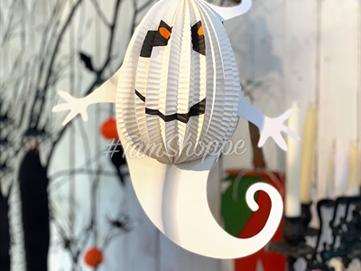 Lồng đèn giấy con ma/ con nhện/ con dơi Halloween [Nhiều kiểu - Xếp gọn] LD-GIAY-20