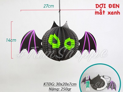 Lồng đèn giấy con ma/ con nhện/ con dơi Halloween [Nhiều kiểu - Xếp gọn] LD-GIAY-20