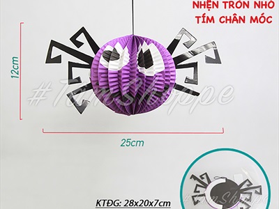 Lồng đèn giấy con ma/ con nhện/ con dơi Halloween [Nhiều kiểu - Xếp gọn] LD-GIAY-20