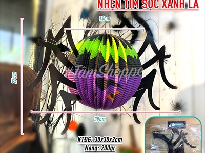 Lồng đèn giấy con ma/ con nhện/ con dơi Halloween [Nhiều kiểu - Xếp gọn] LD-GIAY-20