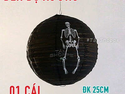 Lồng đèn Halloween giấy tròn in hoạ tiết [Nhiều kiểu - Xếp gọn] LD-GIAY-19