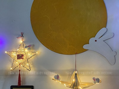 Lồng đèn mây tre con thỏ - đầu lân có đèn Led [Đủ màu - đủ kiểu] LDEN-TRE-02