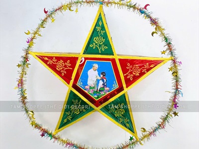 Lồng đèn ông sao cỡ lớn in hình Bác Hồ [70-80-100cm] LDEN-KIENG-13