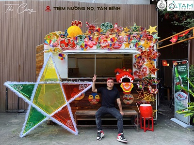 Lồng đèn ông sao cỡ siêu to dùng ngoài trời [120-200cm - Có đèn Led] LDEN-KIENG-12