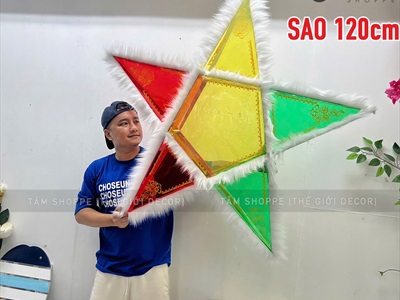 Lồng đèn ông sao cỡ siêu to dùng ngoài trời [120-200cm - Có đèn Led] LDEN-KIENG-12