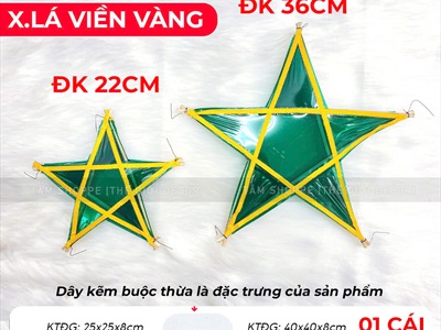 Lồng đèn ngôi sao không viền [Loại 01 - 3 màu 2 size] LDEN-KIENG-08