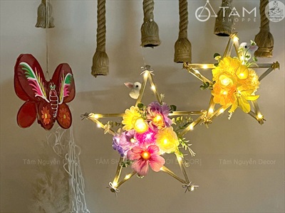 Lồng đèn sao hoa cầm tay Hottrend có đèn Led [2 cỡ/ 6 màu] LONGDEN-006