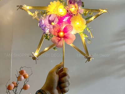 Lồng đèn sao hoa cầm tay Hottrend có đèn Led [2 cỡ/ 6 màu] LONGDEN-006