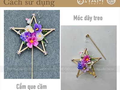 Lồng đèn sao hoa cầm tay Hottrend có đèn Led [2 cỡ/ 6 màu] LONGDEN-006