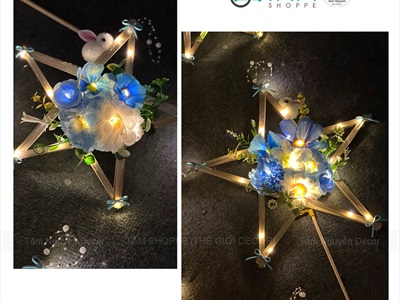Lồng đèn sao hoa cầm tay Hottrend có đèn Led [2 cỡ/ 6 màu] LONGDEN-006