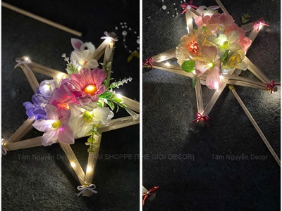 Lồng đèn sao hoa cầm tay Hottrend có đèn Led [2 cỡ/ 6 màu] LONGDEN-006