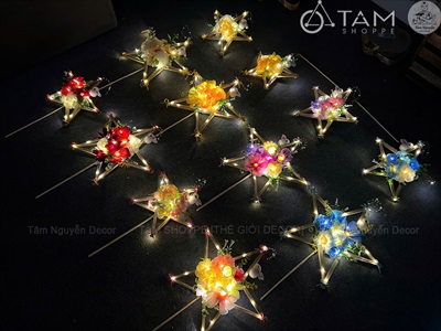 Lồng đèn sao hoa cầm tay Hottrend có đèn Led [2 cỡ/ 6 màu] LONGDEN-006