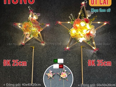 Lồng đèn sao hoa cầm tay Hottrend có đèn Led [2 cỡ/ 6 màu] LONGDEN-006