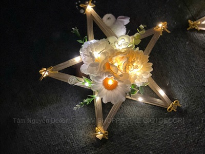 Lồng đèn sao hoa cầm tay Hottrend có đèn Led [2 cỡ/ 6 màu] LONGDEN-006