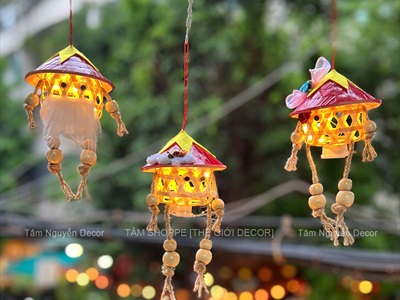 Lồng đèn giỏ tre tạo hình Gia đình Việt Nam [Chớp nháy/ Nhiều kiểu] LONGDEN-002
