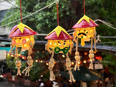 Lồng đèn giỏ tre tạo hình Gia đình Việt Nam [Chớp nháy/ Nhiều kiểu] LONGDEN-002