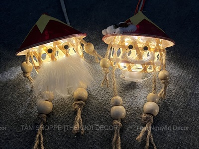 Lồng đèn giỏ tre tạo hình Gia đình Việt Nam [Chớp nháy/ Nhiều kiểu] LONGDEN-002