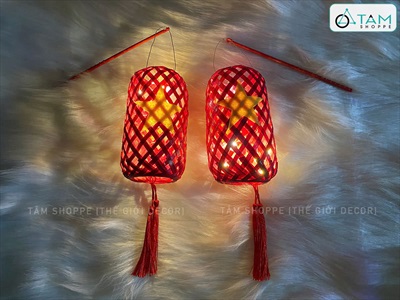 Lồng đèn tre lá lờ Việt Nam [Có đèn Led - Được chọn màu] LDEN-TRE-04