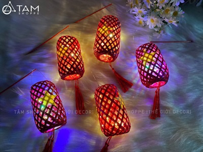 Lồng đèn tre lá lờ Việt Nam [Có đèn Led - Được chọn màu] LDEN-TRE-04