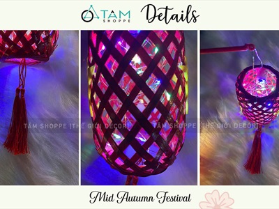 Lồng đèn tre lá lờ Việt Nam [Có đèn Led - Được chọn màu] LDEN-TRE-04