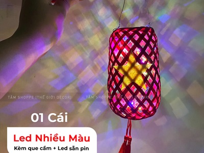 Lồng đèn tre lá lờ Việt Nam [Có đèn Led - Được chọn màu] LDEN-TRE-04